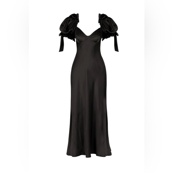 Brand New Selkie The Raven Poet Slip Elegant Black Puff Short Sleeve Dress XXL - Picture 1 of 5